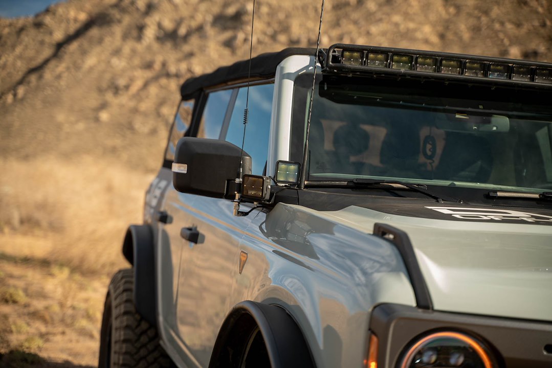 Dv8 Offroad Lbbr-08 Driving/ Fog Light Mounting Bracket||2021-2023-Ford-Bronco-A-Pillar-Dual-Light-Pod-Drop-Mounts_Installed-05.Jpg||93||dv8lbbr08||1627918