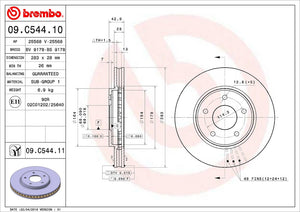 Product of Brembo 09C54411C02 Vented 1 Piece Brake Rotor 