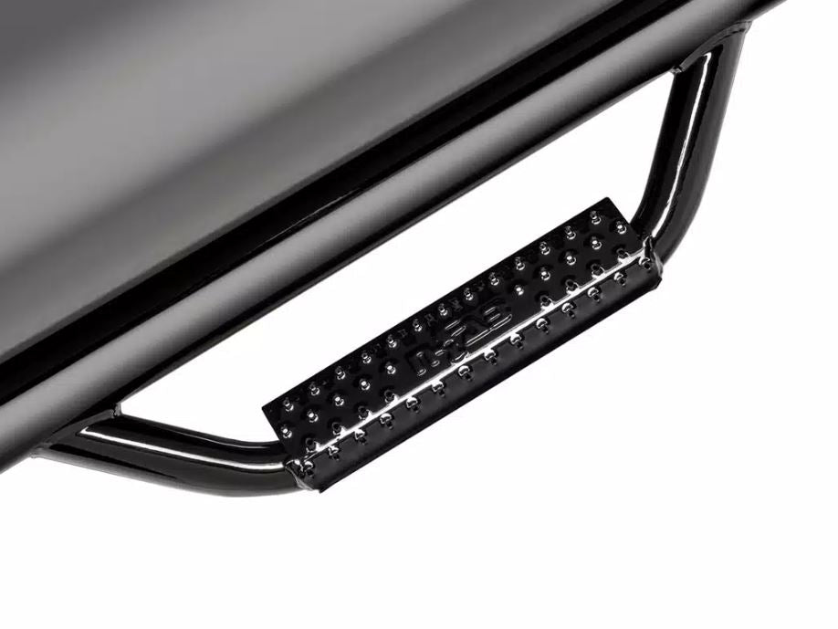 Product of N-Fab C17105CC-6 Black Gloss Textured Powder Coated Round Nerf Bar - Truck Wheel To Wheel 