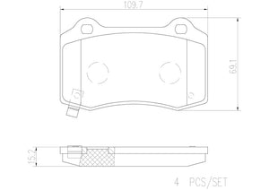 Product of Brembo P11024N Brake Pad - Set Of 4 
