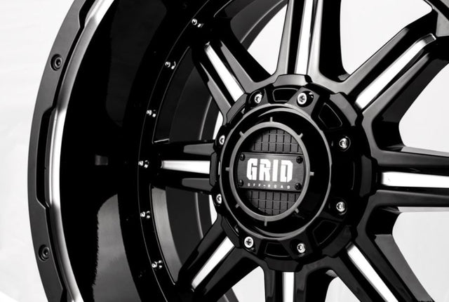 Product of Grid Wheels 18x9 Gloss Black With Natural Accents Wheel - 5x5.90 Bolt Pattern 