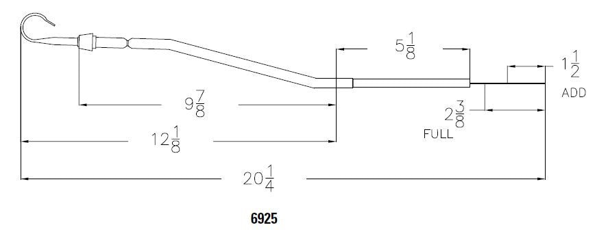 Mr. Gasket 6925 Oil Dipstick||6925_Dims.Jpg||86||g126925||2250348