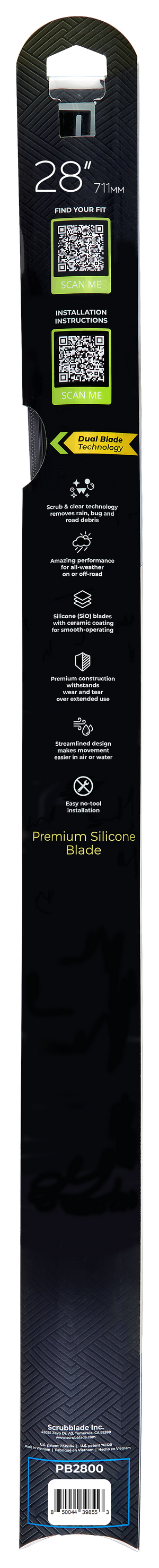 Scrubblade Be2800 Windshield Wiper Blade||||87||scrbe2800||1918726