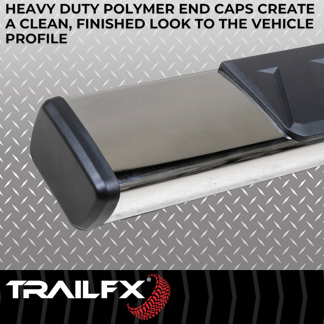 Product of TrailFX A4001S TFX 4" Trapezoid Side Steps Nerf Bar With Surface Steps 
