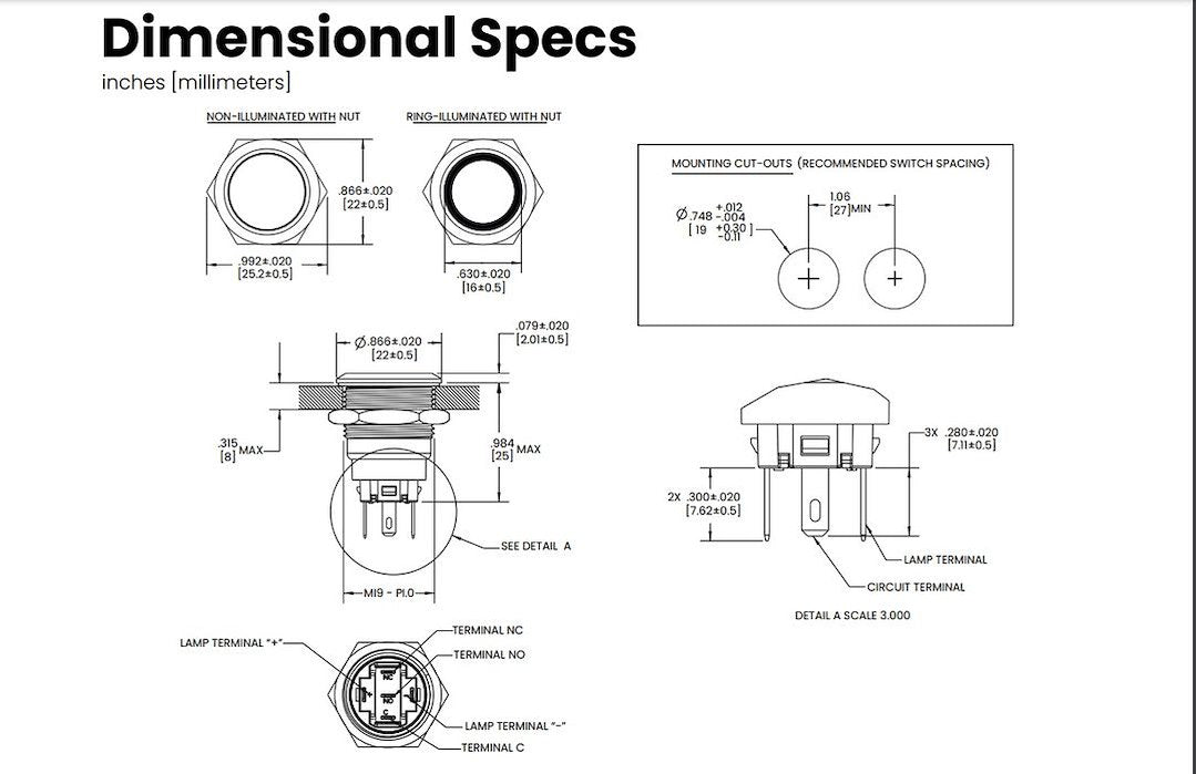 Product of Sierra Marine Av10100r Push Button Switch