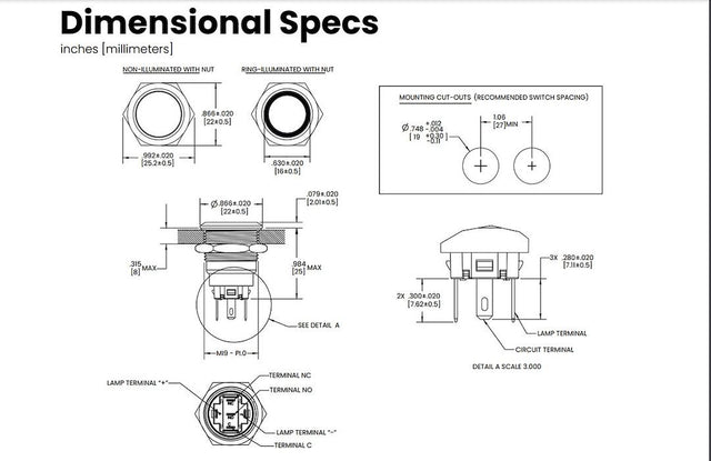 Product of Sierra Marine Av10100r Push Button Switch