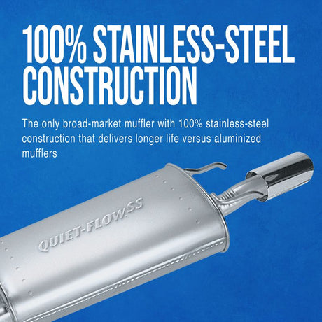 Product of Walker Exhaust 55529 Quiet-Flow SS Muffler Assembly Steel Exhaust Muffler 