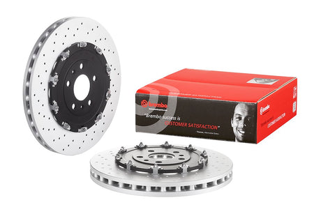 Product of Brembo 09947723C02 Vented Cross Drilled 1 Piece Brake Rotor 
