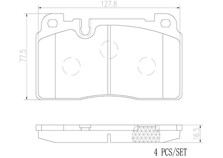 Product of Brembo P85133N Brake Pad - Set Of 4 