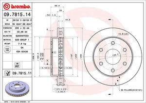 Product of Brembo 09781511C02 Vented 1 Piece Brake Rotor 