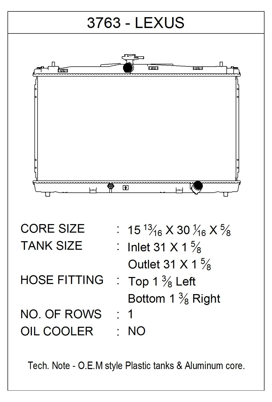 Product of Csf 3763 Radiator