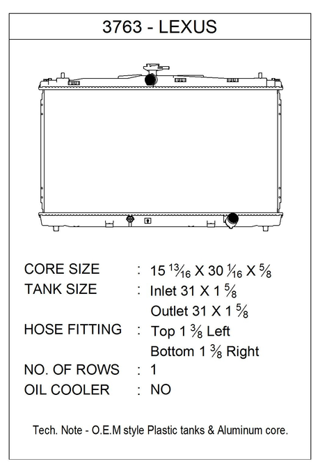 Product of Csf 3763 Radiator