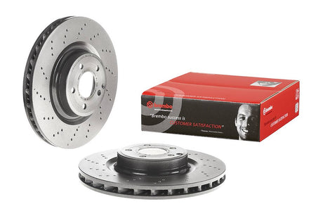 Product of Brembo 09B74451C02 Vented Cross Drilled 1 Piece Brake Rotor 