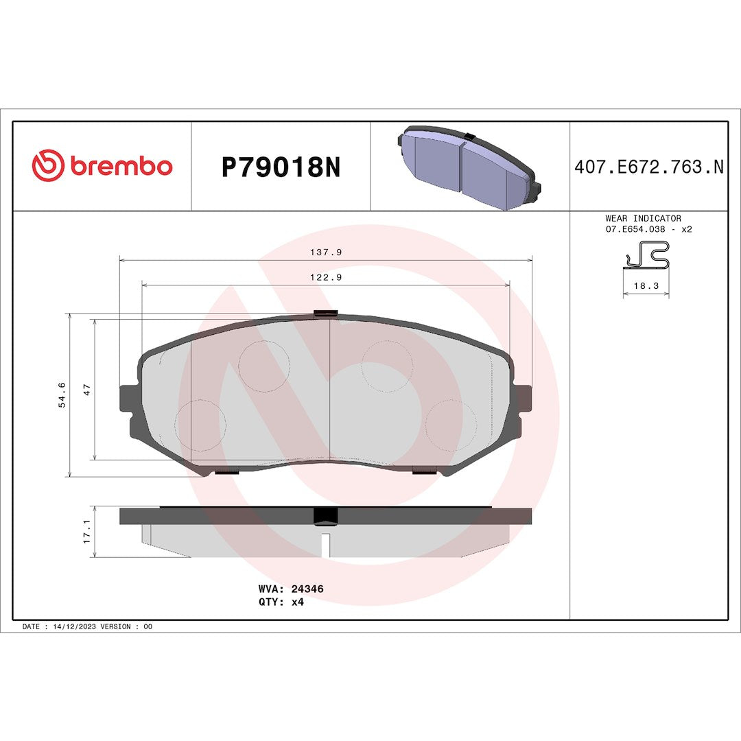 Brembo P79018n Brake Pad||p79018n_Drw.Jpg||87||brmp79018n||1753994