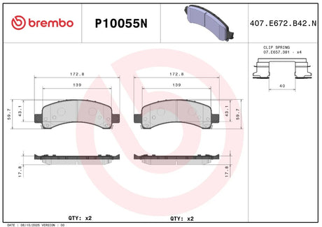 Brembo P10055n Brake Pad||p10055n_2.Jpg||86||brmp10055n||2091653