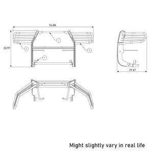 Product of Black Horse Offroad 17A096402MSS Grille Guard  