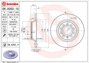 Product of Brembo 08A20211C02 Solid 1 Piece Brake Rotor 
