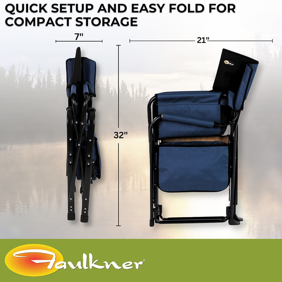 Faulkner 69230 Camping Chair||flk_69230_El Capitan Director Chair_Blue Green_B2c_5.Jpg||89||flk69230||2101178