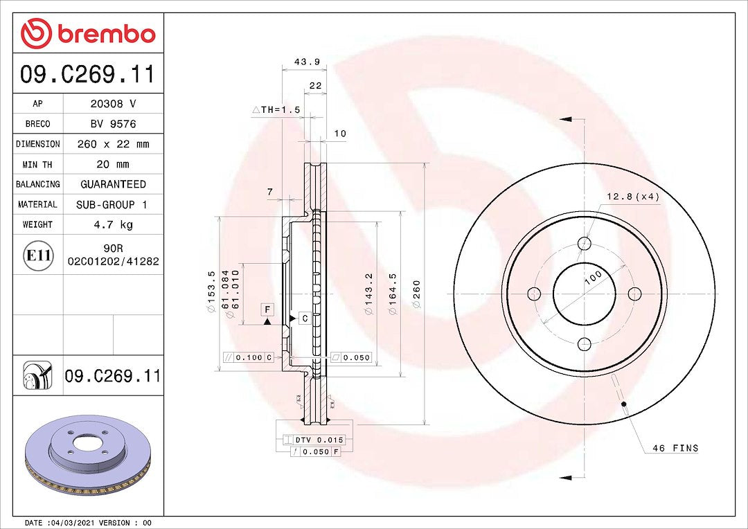 Brembo 09c26911c02 Brake Rotor||09c26911c02_4.Jpg||89||brm09c26911||1684293