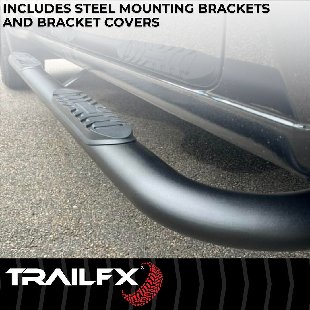 Product of TrailFX A1001B TFX 4" Oval Tube Side Steps Nerf Bar With Surface Steps 