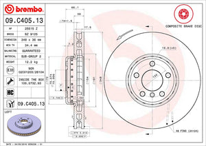 Product of Brembo 09C40513C02 Vented 1 Piece Brake Rotor 