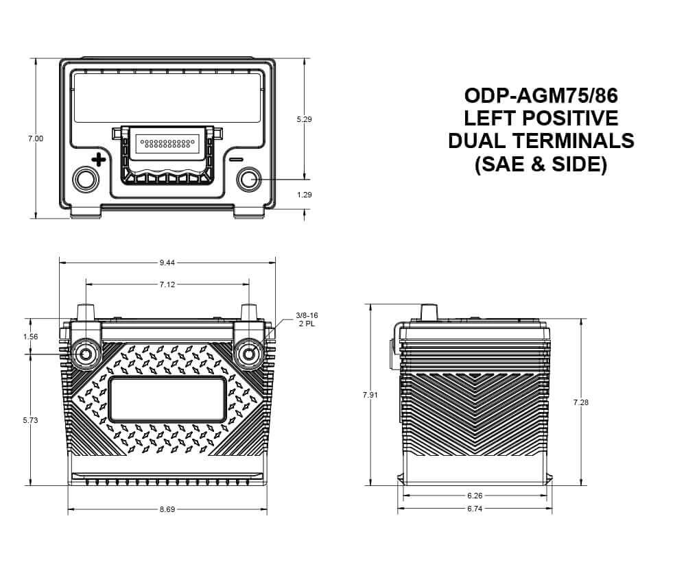 Odyssey Battery Odp-Agm75 86 Battery||odp-Agm75 86_3.Jpg||88||o22odpagm7586||1361205