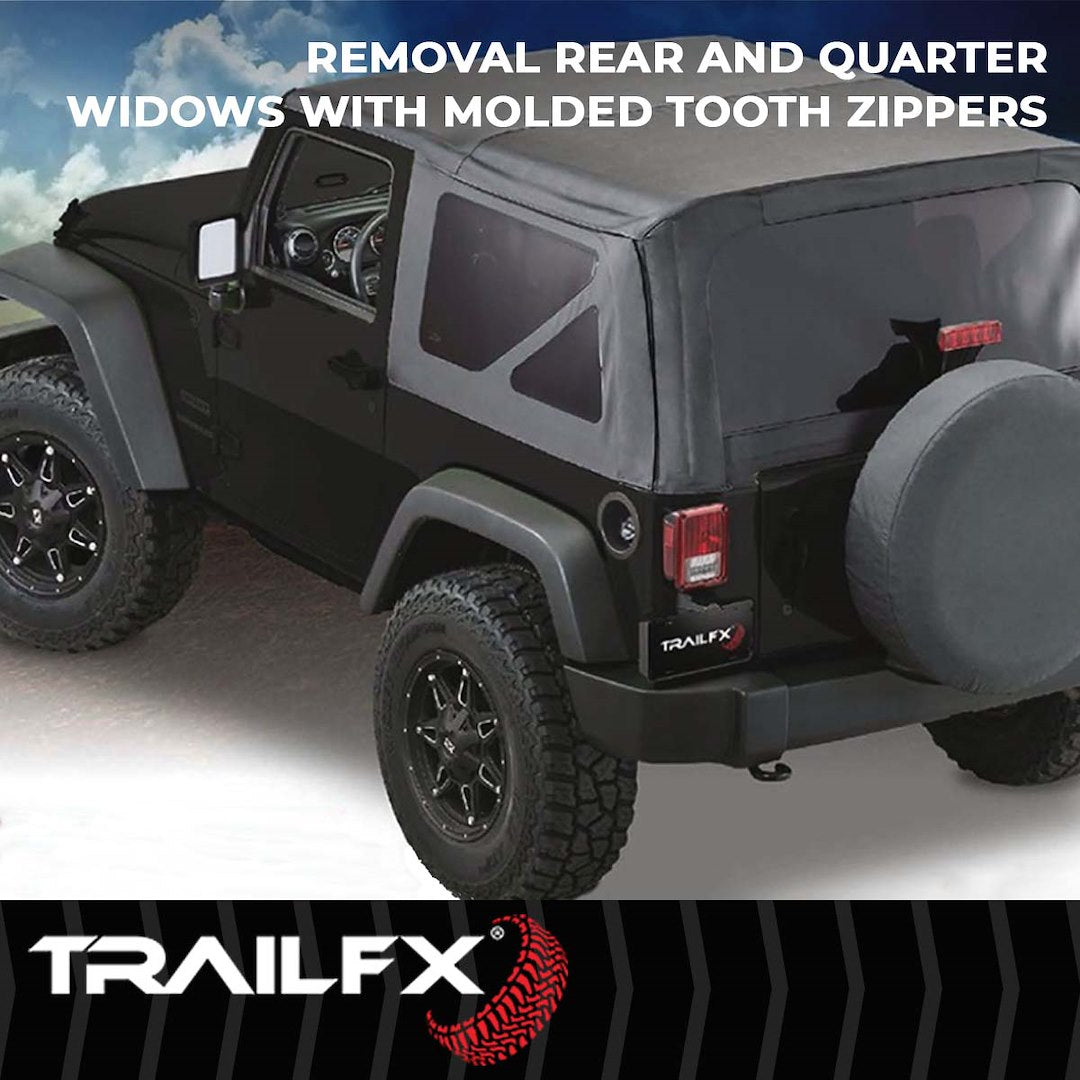 Product of TrailFX JTOE001 Standard Top Black Diamond Fabric Soft Top 