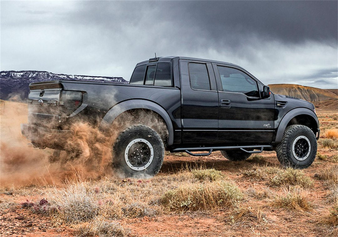 Product of N-Fab T0678CC-TX Black Matte Textured Powder Coated Round Nerf Bar - Truck Wheel To Wheel 