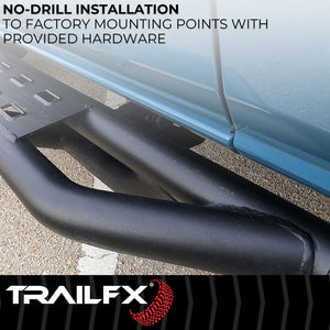 Product of TrailFX BR011T Black Steel Round Tube Rocker Panel Guard 