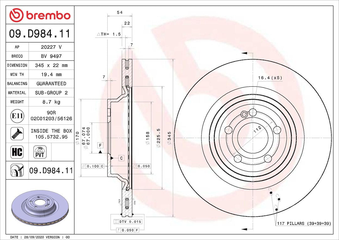 Brembo 09d98411c02 Brake Rotor||09d98411c02_5.Jpg||90||brm09d98411||1684392