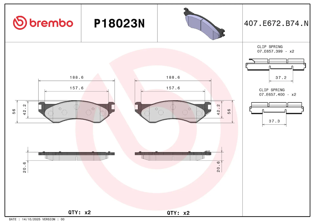 Brembo P18023n Brake Pad||p18023n_2.Png||87||brmp18023n||2104511