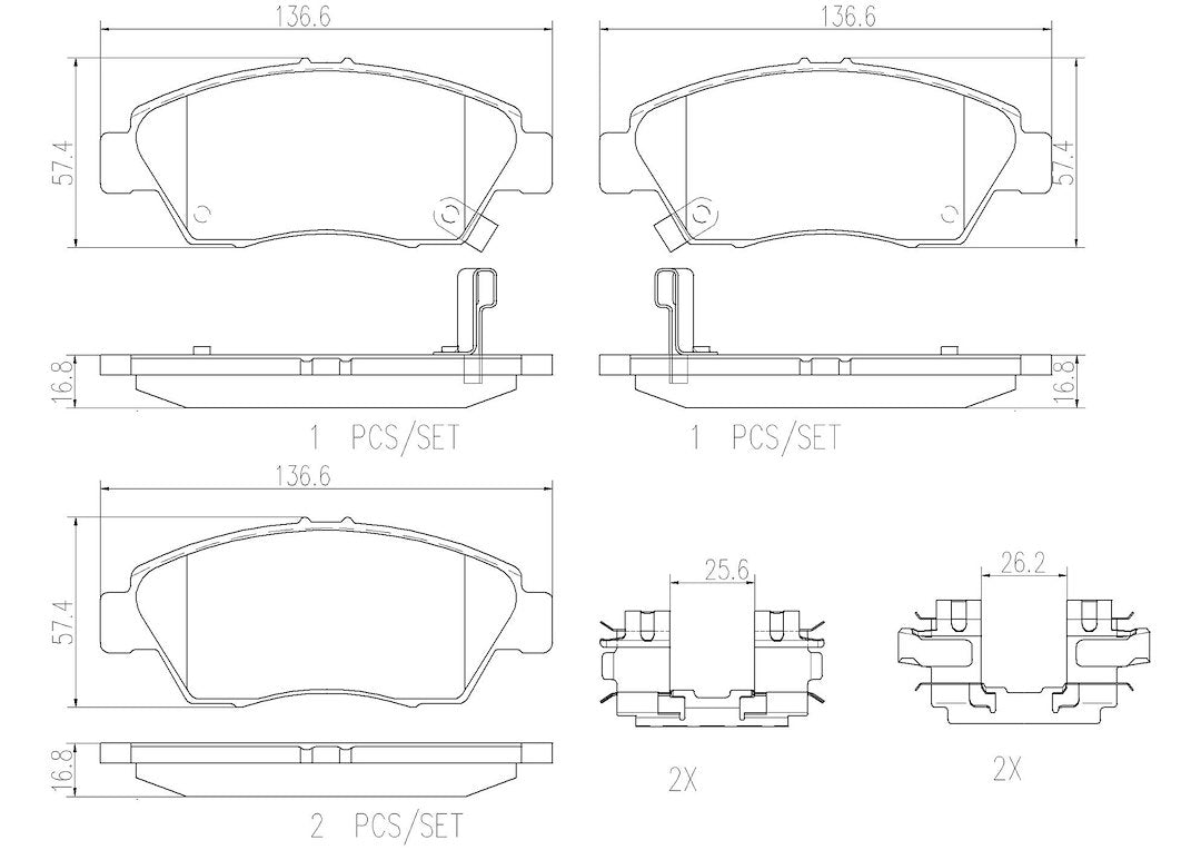 Product of Brembo P28023N Brake Pad - Set Of 4 