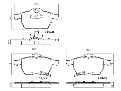 Product of Brembo P59029N Brake Pad - Set Of 4 