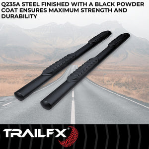 Product of TrailFX A1555T TFX 4" Oval Tube Side Steps Nerf Bar With Surface Steps 