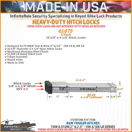 Infiniterule 61675-S Trailer Hitch Pin||61675-S_1.Jpg||86||inf61675s||2254511