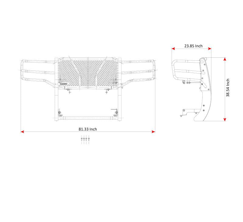 Black Horse Offroad Ru-Gmsi15-B-K1 Grille Guard||ru-Gmsi15-B-K1_7.Jpg||92||blkugmsi15bk1||2239510