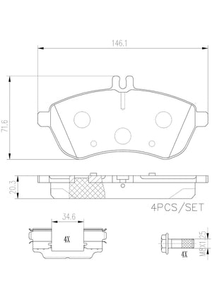 Product of Brembo P50067N Brake Pad - Set Of 4 