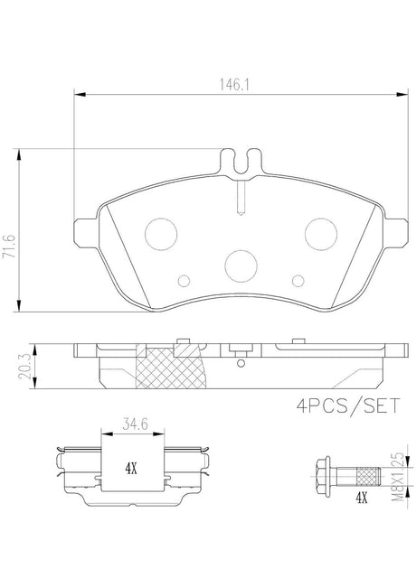 Product of Brembo P50067N Brake Pad - Set Of 4 