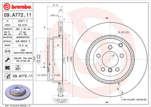 Product of Brembo 09A77211C02 Vented 1 Piece Brake Rotor 