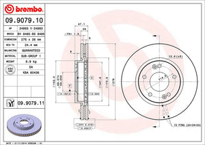 Product of Brembo 09907911C02 Vented 1 Piece Brake Rotor 