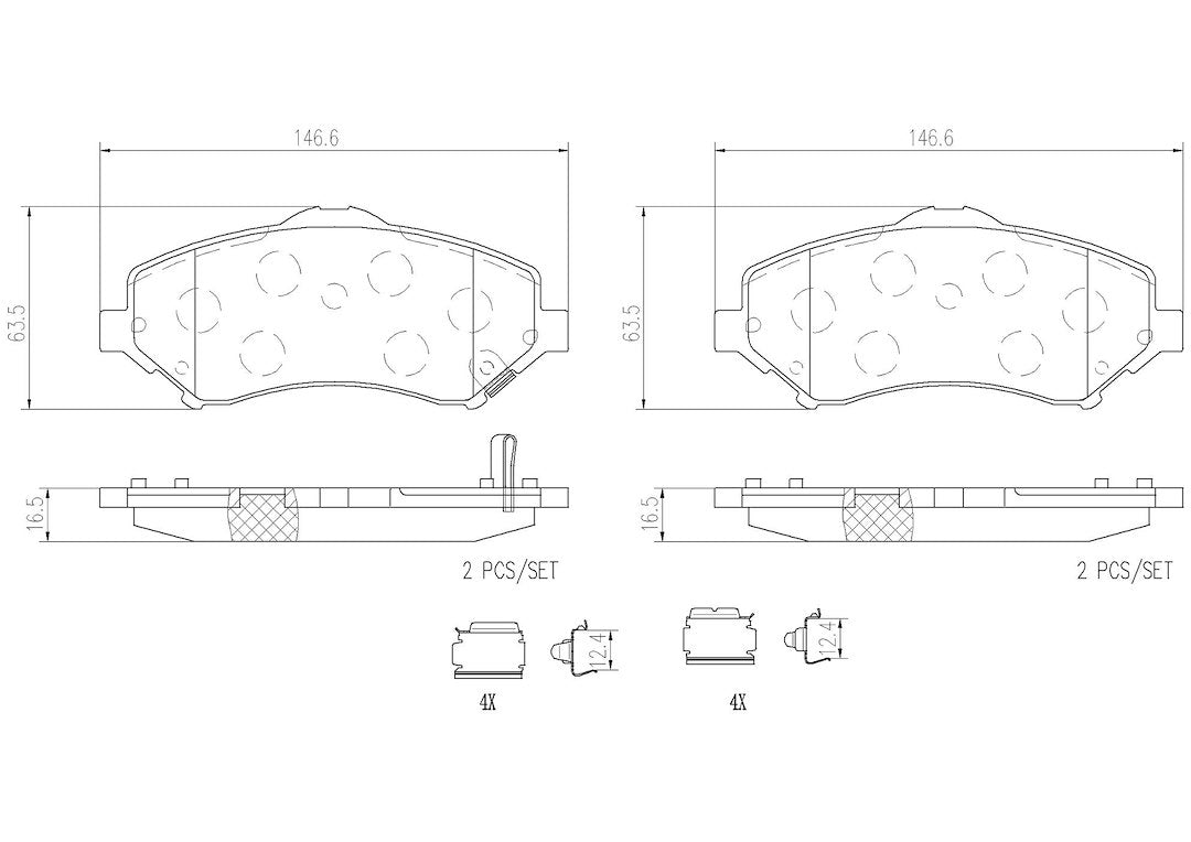Product of Brembo P11025N Brake Pad - Set Of 4 