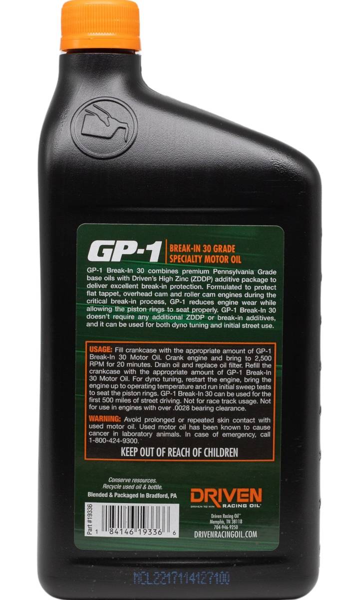 Product of Driven Racing Oil/ Joe Gibbs 19336 Break-In Oil