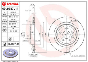 Product of Brembo 09958711C02 Vented 1 Piece Brake Rotor 