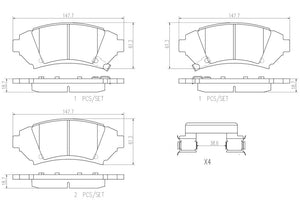 Product of Brembo P64001N Brake Pad - Set Of 4 