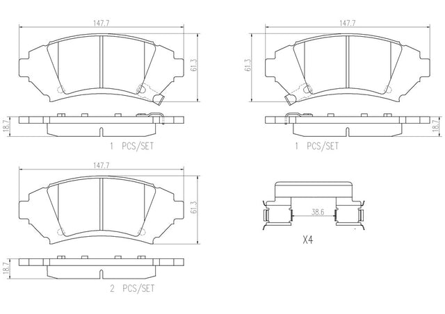 Product of Brembo P64001N Brake Pad - Set Of 4 
