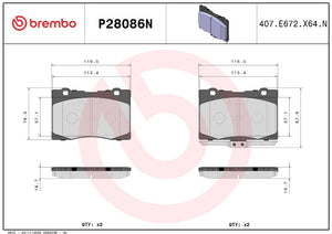 Brembo P28086n Brake Pad||p28086n_2.Jpg||86||brmp28086n||2091704