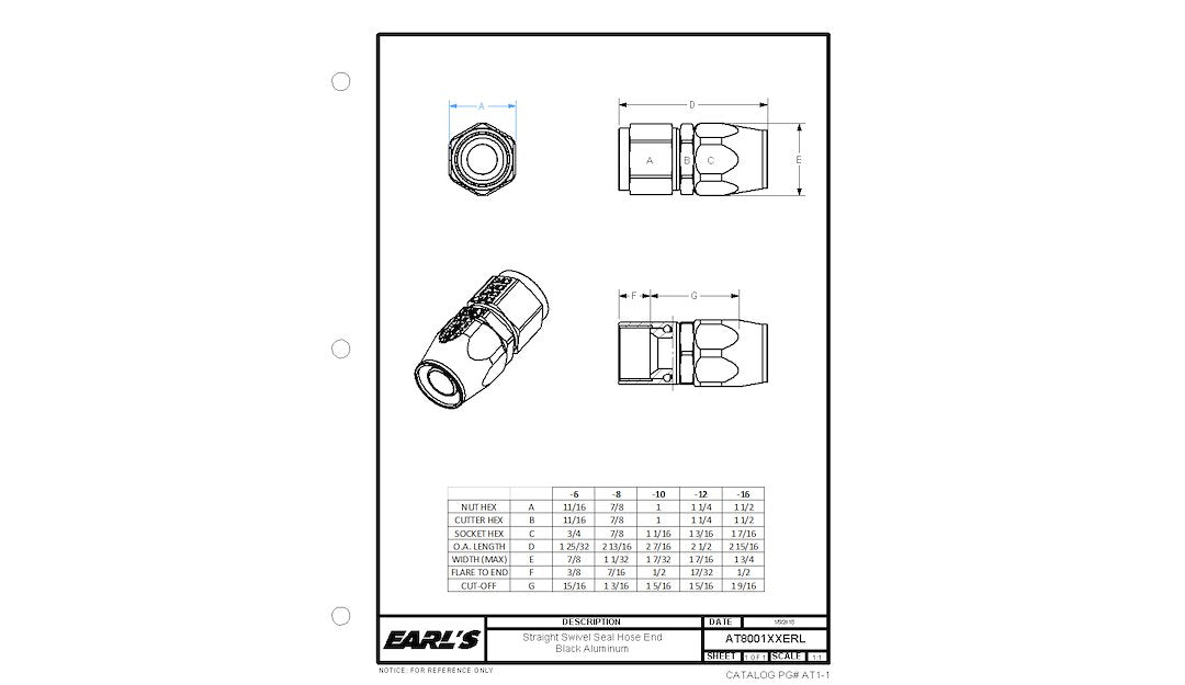 Earl's Plumbing At800106erl Hose End Fitting||at8001xxerl1810.Jpg||87||e14at800106||1790871