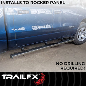 Product of TrailFX A4011S TFX 4" Trapezoid Side Steps Nerf Bar With Surface Steps 