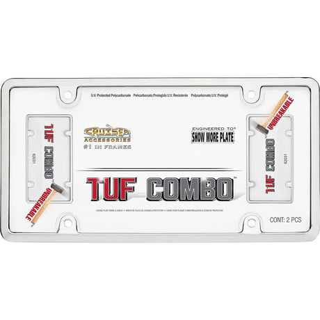 Cruiser 62031 License Plate Frame||62031_P01-Tuf-Combo_Chrome_Clear-Inpack.Jpg||86||c3462031||1040819