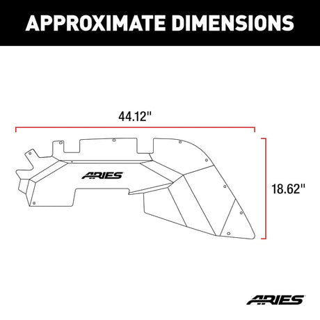 Product of Aries 1500550 Powder Coated Black Aluminum Fender Well Liner 